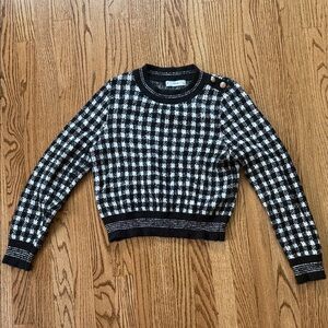 Mango Black and White Patterned Sweater